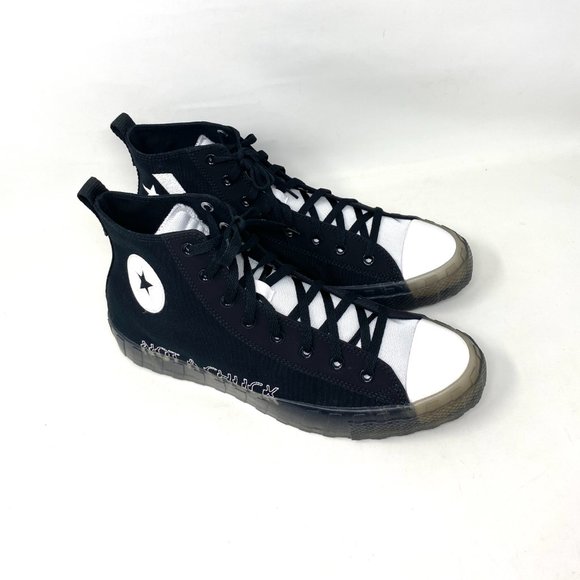 Converse UNT1TL3D Sneaker Shoes Men's High Top Black White Canvas Suede 169467C - Picture 5 of 10